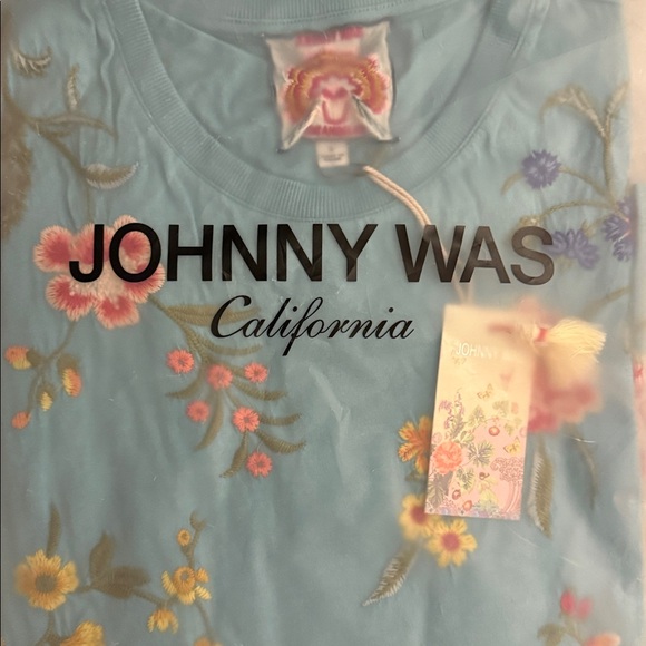 Johnny Was Tops - Johnny Was Sophia Mixed Media Long Sleeved Tee. New with tags.
